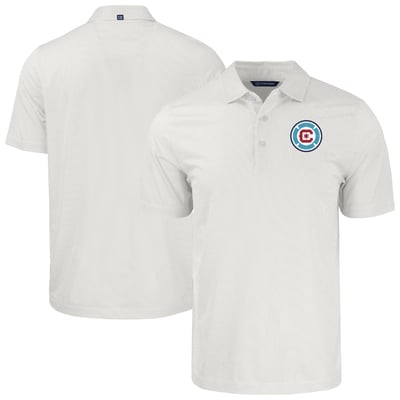  Chicago Fire Cutter & Buck Pike Eco Symmetry Print Stretch Recycled Polo - White